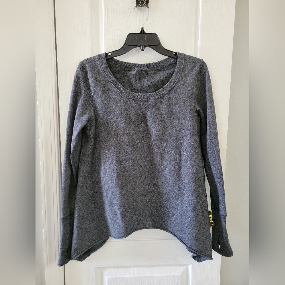 Lululemon Tea Lounge Pullover Sweatshirt Heathered Coal Size 8 Flowy